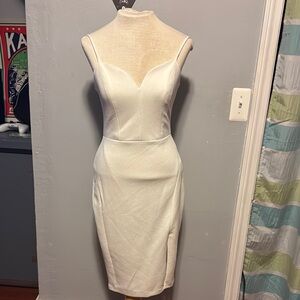 Bisou Bisou White Sheath Dress Sleeveless